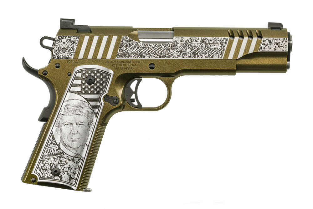 Handguns Auto Ordnance 1911 Trump Rally Cry 45ACP RALLY CRY 1911 45ACP NS 7+1  # • 7+1 | BLACK ARMOR CERAKOTE • Model: 1911 Trump Rally Cry